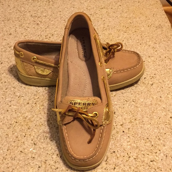 Sperry Shoes - Sherry Top Sider Angelfish Beige and Gold Size 6